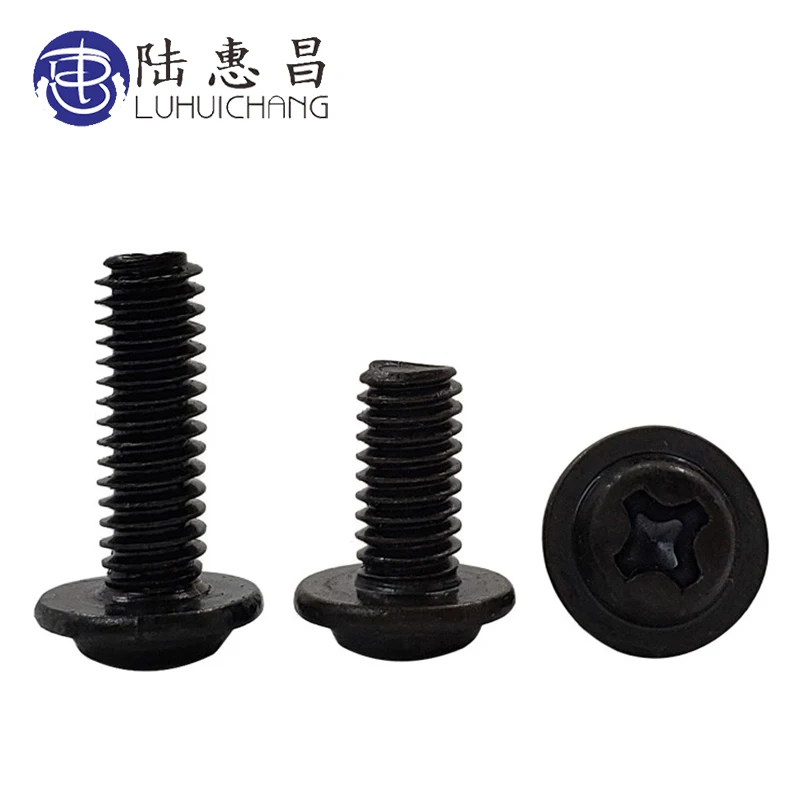 LUCHANG Круглые головки из углеродистой стали PWA винты саморезы черный с подкладкой