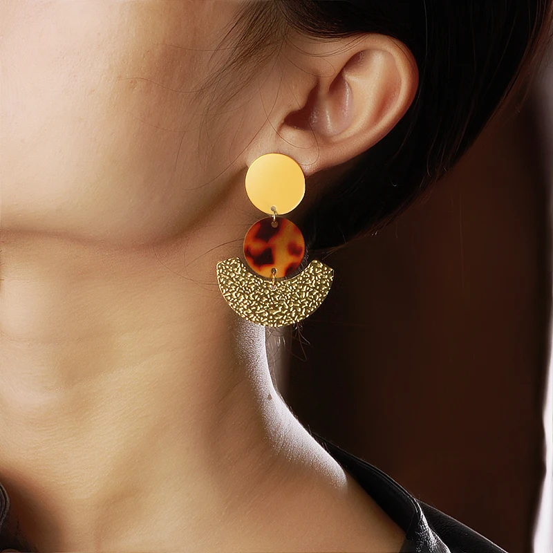 Baoyan богемные модные геометрические леопардовые висячие серьги секционный