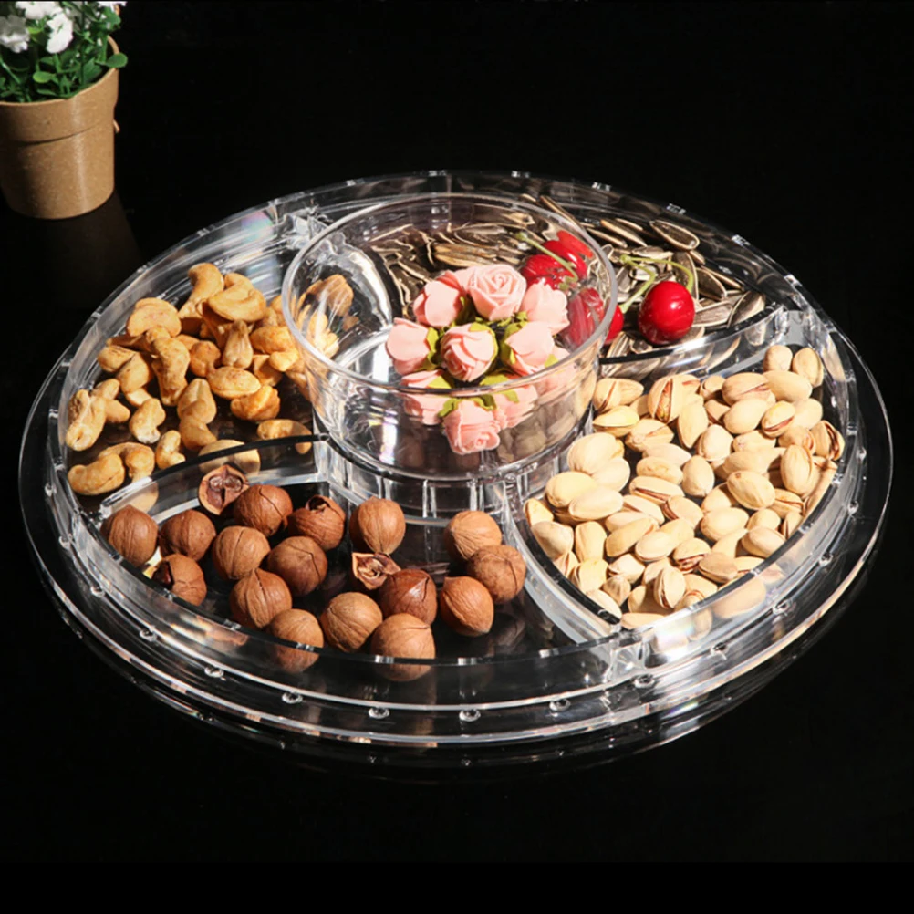 

6-in-1 Transparent Acrylic Cake Stand Cake Plate with Dome Multi-Function Serving Platter DIY Salad Bowl