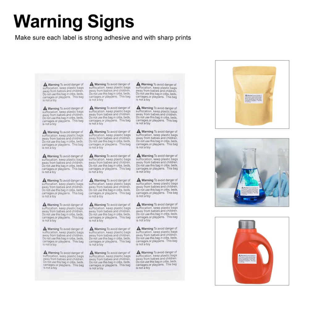

1000pcs Suffocation Warning Stickers Self-adhesive Warning for Shipping Packing