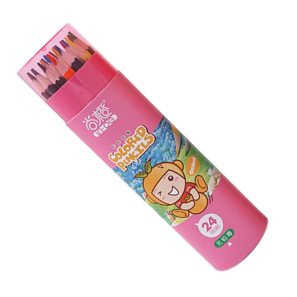 

1 Tube 24 Kinds Color Pencils Student Art Painting Pencils Learning Stationery Office Supplies (Random Color Tube)