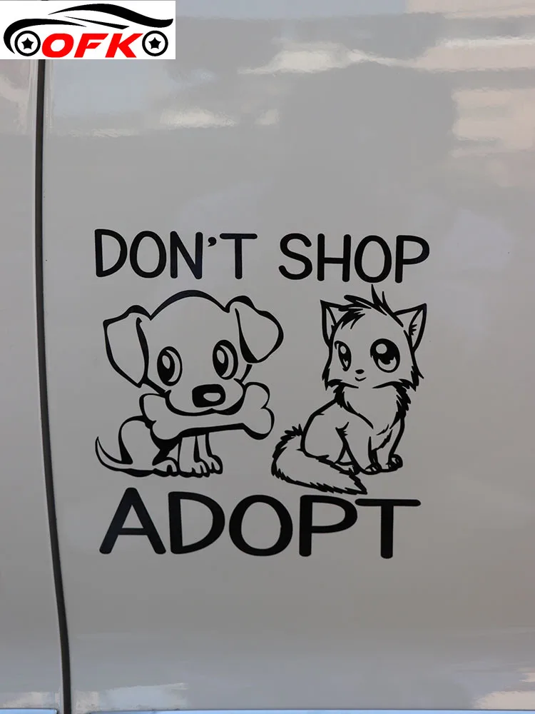 

Car Accessories Don T Shop Adopt Car Sticker Cat Vinyl Decal 15.6*16CM