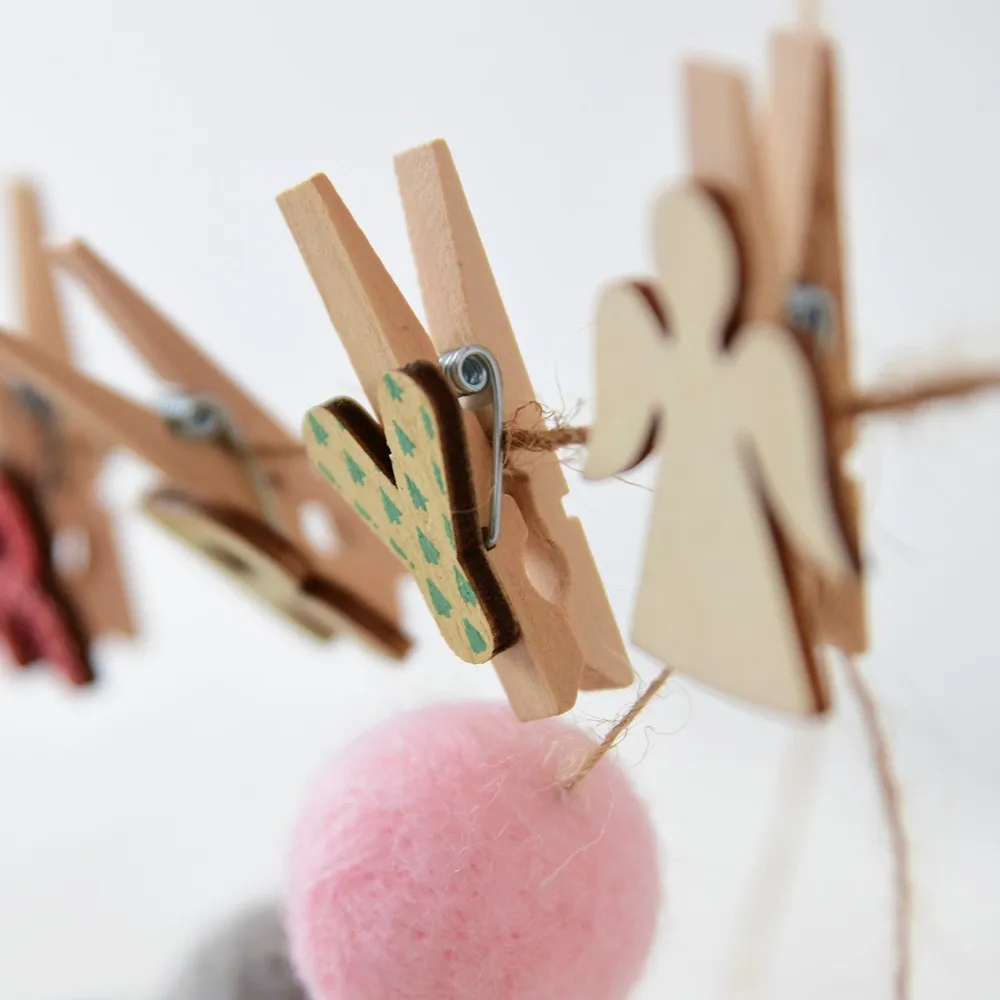 Мини прищепки для фотографий из натурального дерева рождественские буквы