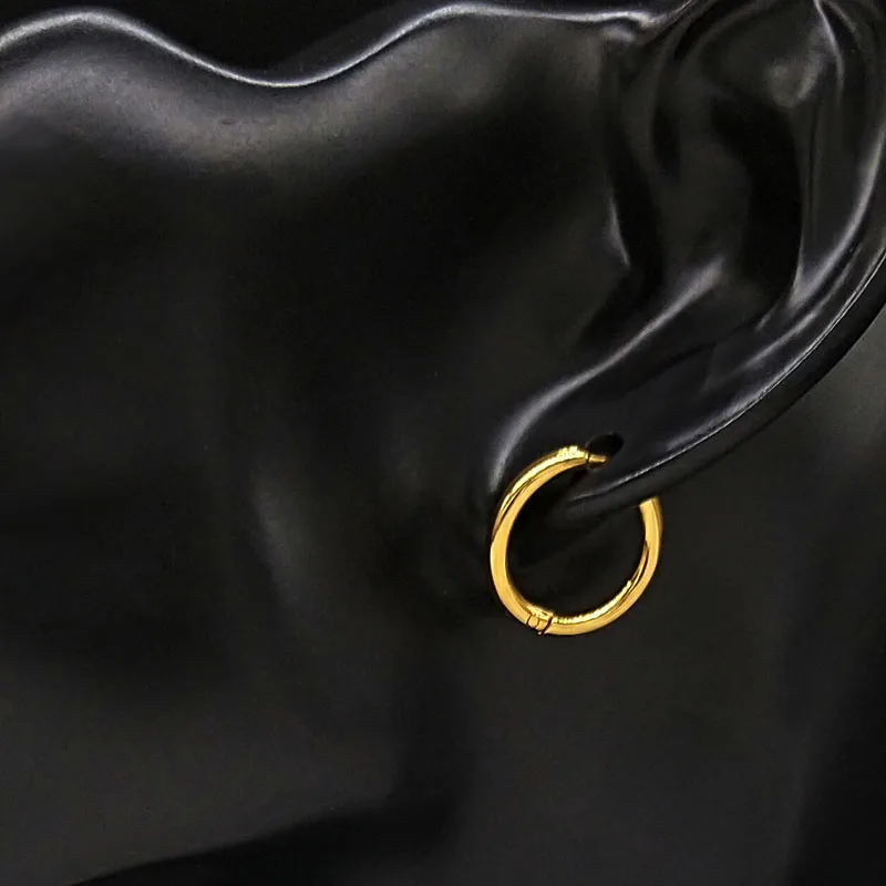 Женские круглые серьги из нержавеющей стали набор 6 пар серег золотого цвета E612879