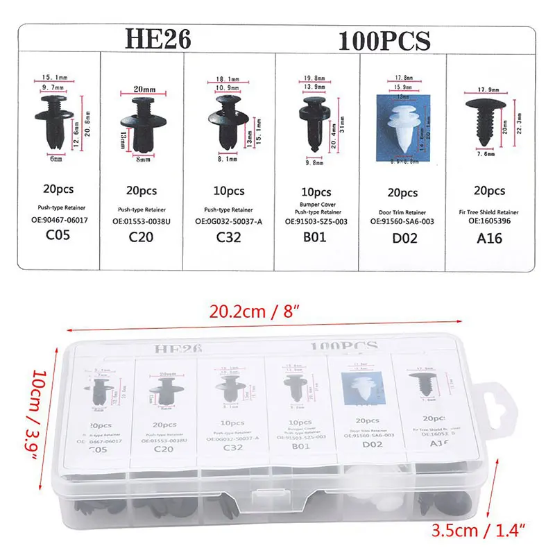 100 шт. автомобильные зажимы аксессуары зажим для крепления пластмассовая