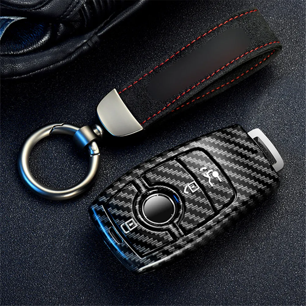 

Carbon Fiber Car Key Case Cover For Mercedes Benz E Class W213 E200 E260 E300 E320 2017 2018 Keychain Key Shell Car Accessories