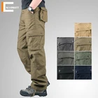 Брюки-карго мужские хлопковые, однотонные повседневные штаны в стиле милитари, штаны для активного отдыха, походов, путешествий, работы с несколькими карманами, 2022