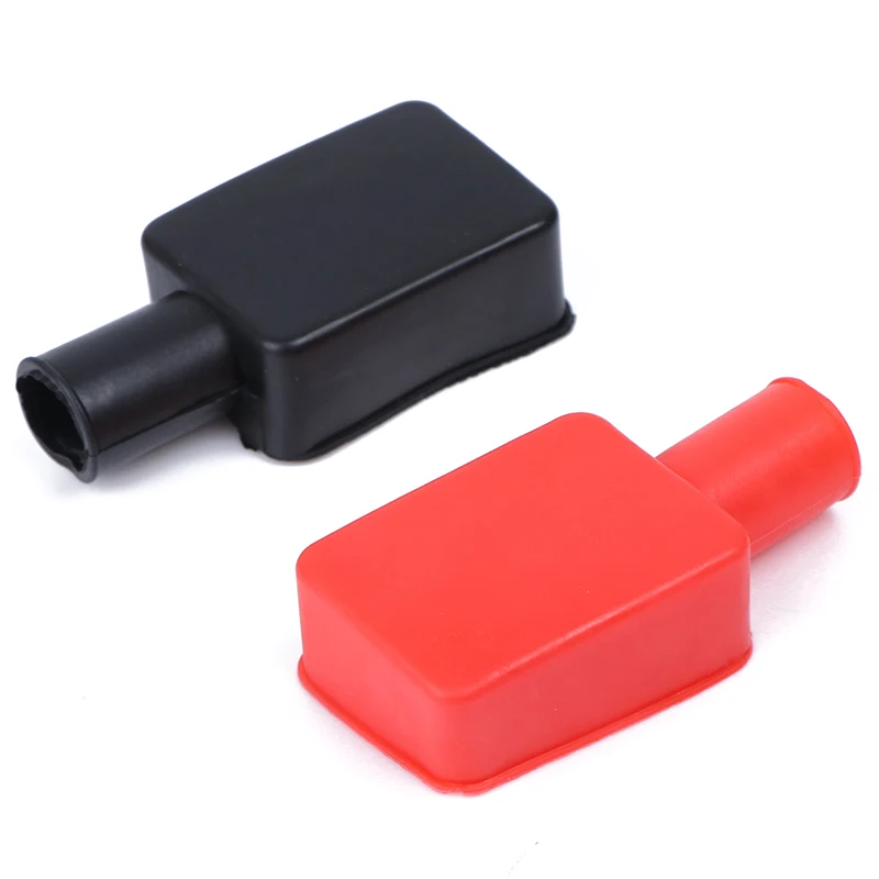 

2PCS Car Battery Terminal Insulation Clamp Clips Battery Pole Rubber Protector Covers Cap Boot Insulating Protector Replacement