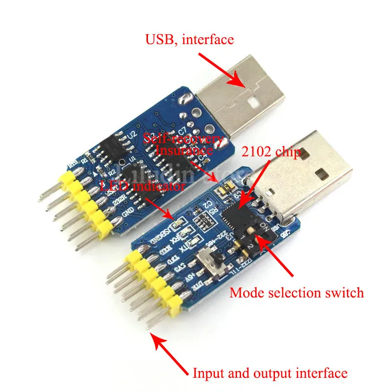 CP2102 USB 2 0 к UART TTL 5-контактный разъем модуль последовательного преобразователя STC