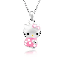 new cartoon cat pendant female kitty comic cat pendant short clavicle chain kt cat necklace