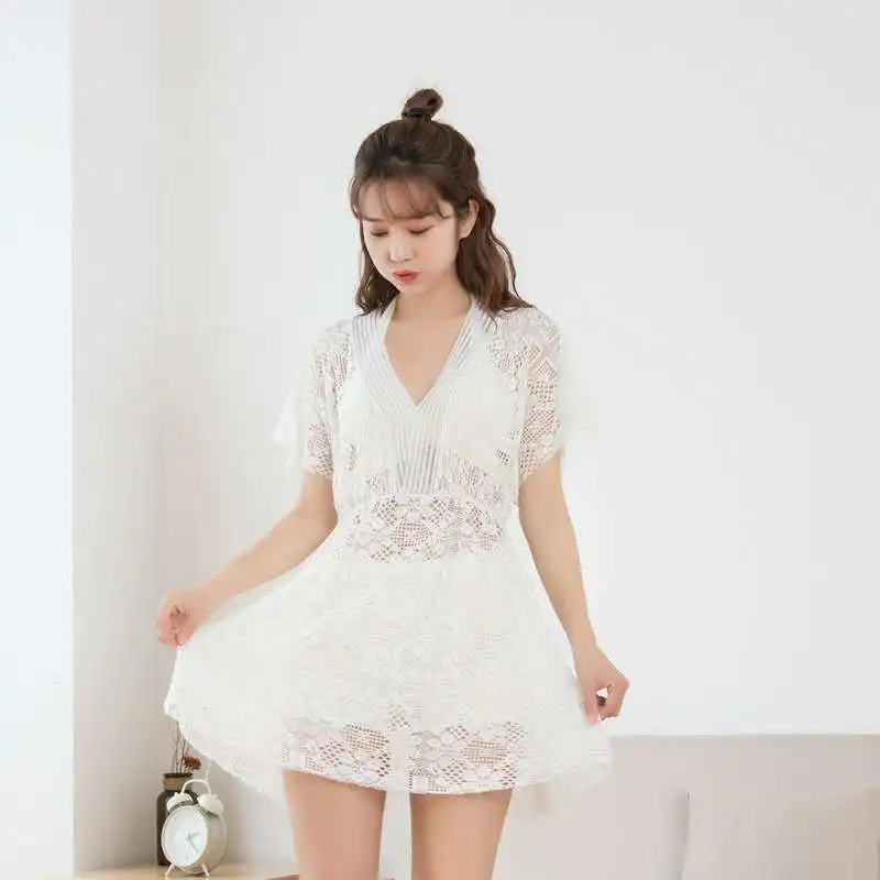 Купальник-тройка женский в Корейском стиле маленький консервативный купальник с