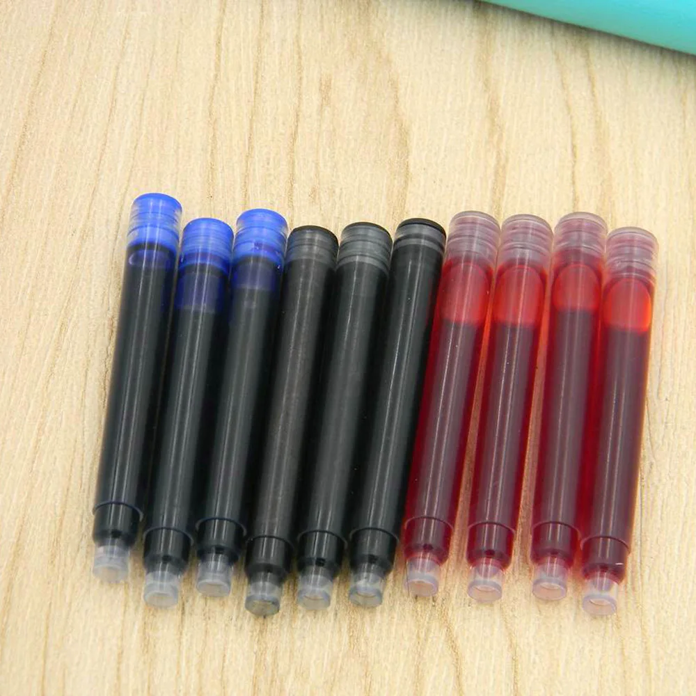 10 шт. перьевая ручка чернильные чернила красного синего или черного цвета замена