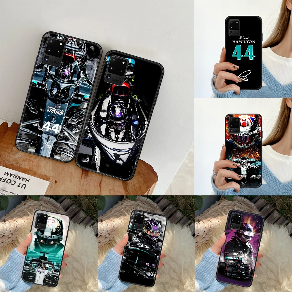 

Lewis Hamilton F1 Racing Phone Case For Samsung Galaxy S 6 7 8 9 10 E 20 UITRA FE 21 Edge Note 8 9 10 Plus black Shell Trend