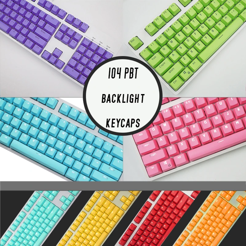 

PBT English Languag108 Keyscaps Keys Variety Of Color Choices For Cherry MX Mechanical Keyboard Key Cap Switches