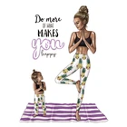 Термонаклейка с надписью Yoga Mom  Girl для одежды