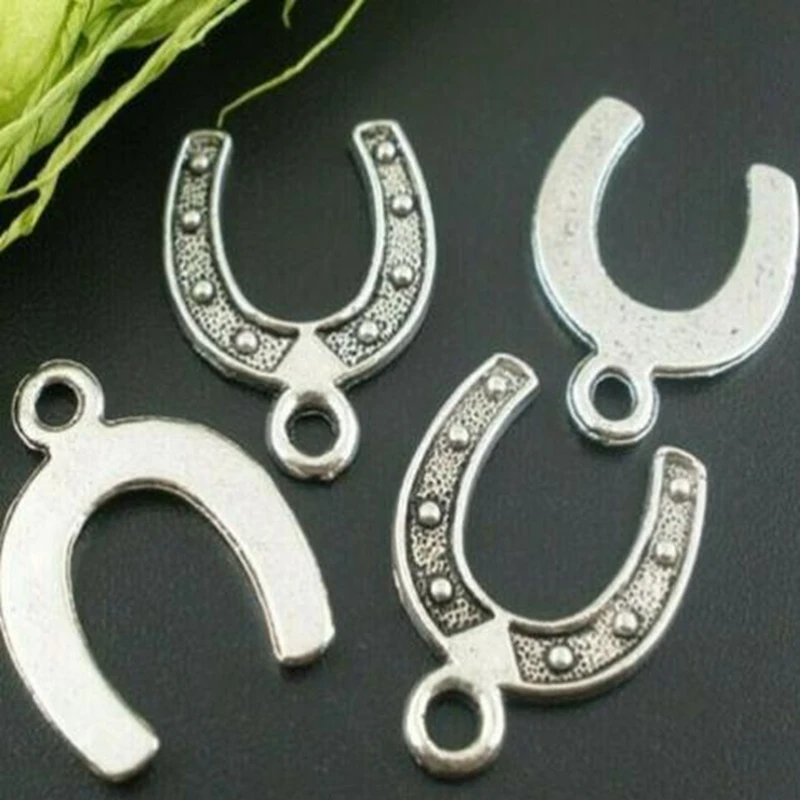 Винтажные подвески из сплава в виде круглой головы лошади подкова единорог
