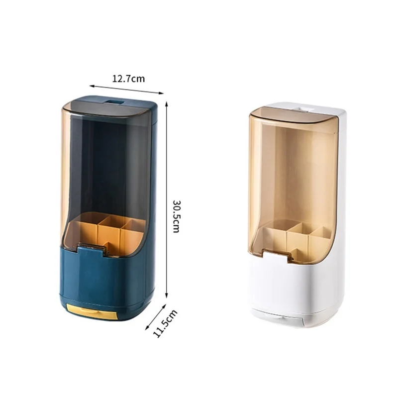 sterilizer kitchen utensils case mounted wall disinfect rack chopsticks holder cutlery draining flip top box organizing gadget free global shipping