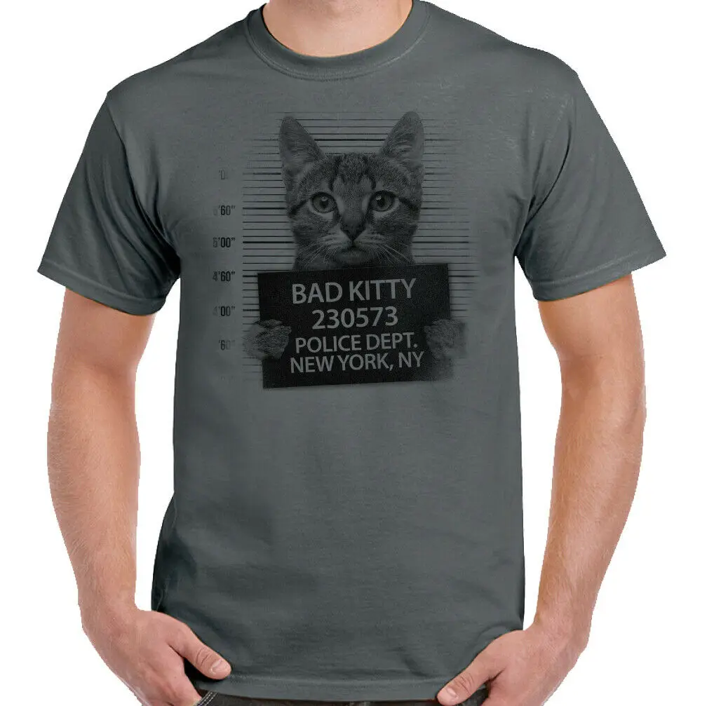 Bad Kitty Мужская забавная футболка с фотографией киска котенок животное кошачья