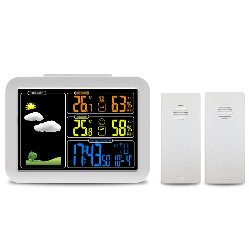 Беспроводная уличная метеостанция с 2 датчиками цифровой Повтор погоды