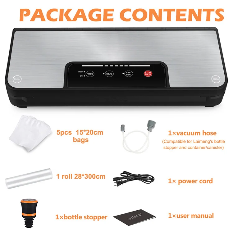 

LAIMENG Vacuum Sealer with Roll Holder Pulse Function Sous Vide Vacuum Packing Machine For Food Storage Packer Vacuum Bags S285