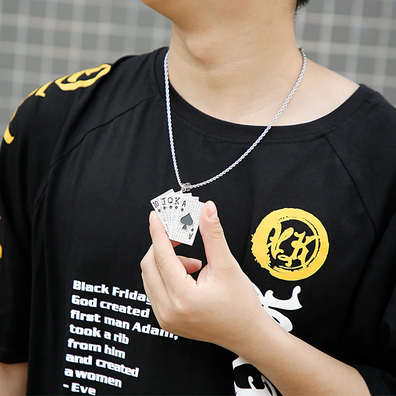 Мужское ожерелье KALEN Lucky Ace Of Spades покерный кулон для мужчин из нержавеющей стали