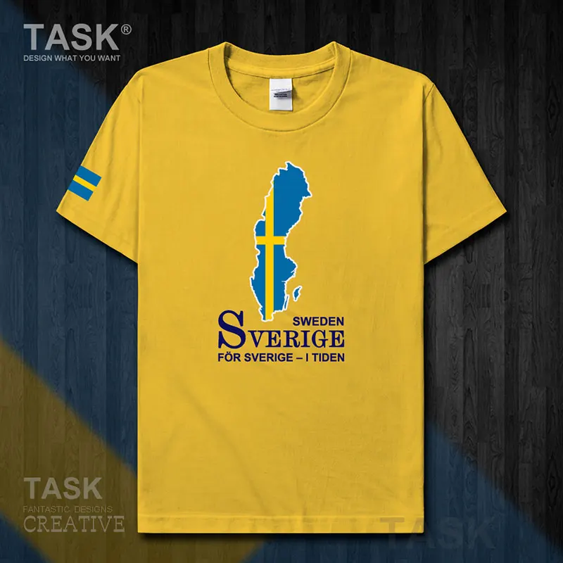 Швеция SE SWE Мужская футболка новая хлопковый топ одежда с коротким рукавом
