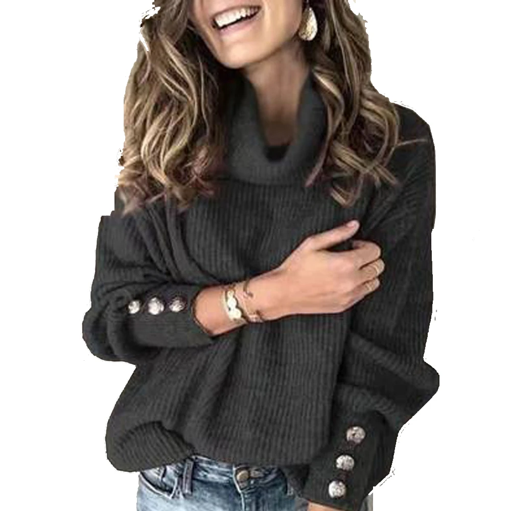 

Autumn Winter Pullover Womens Sweaters Turtleneck Knitted Pull Female High Collar Mujer Casual Women Clothing