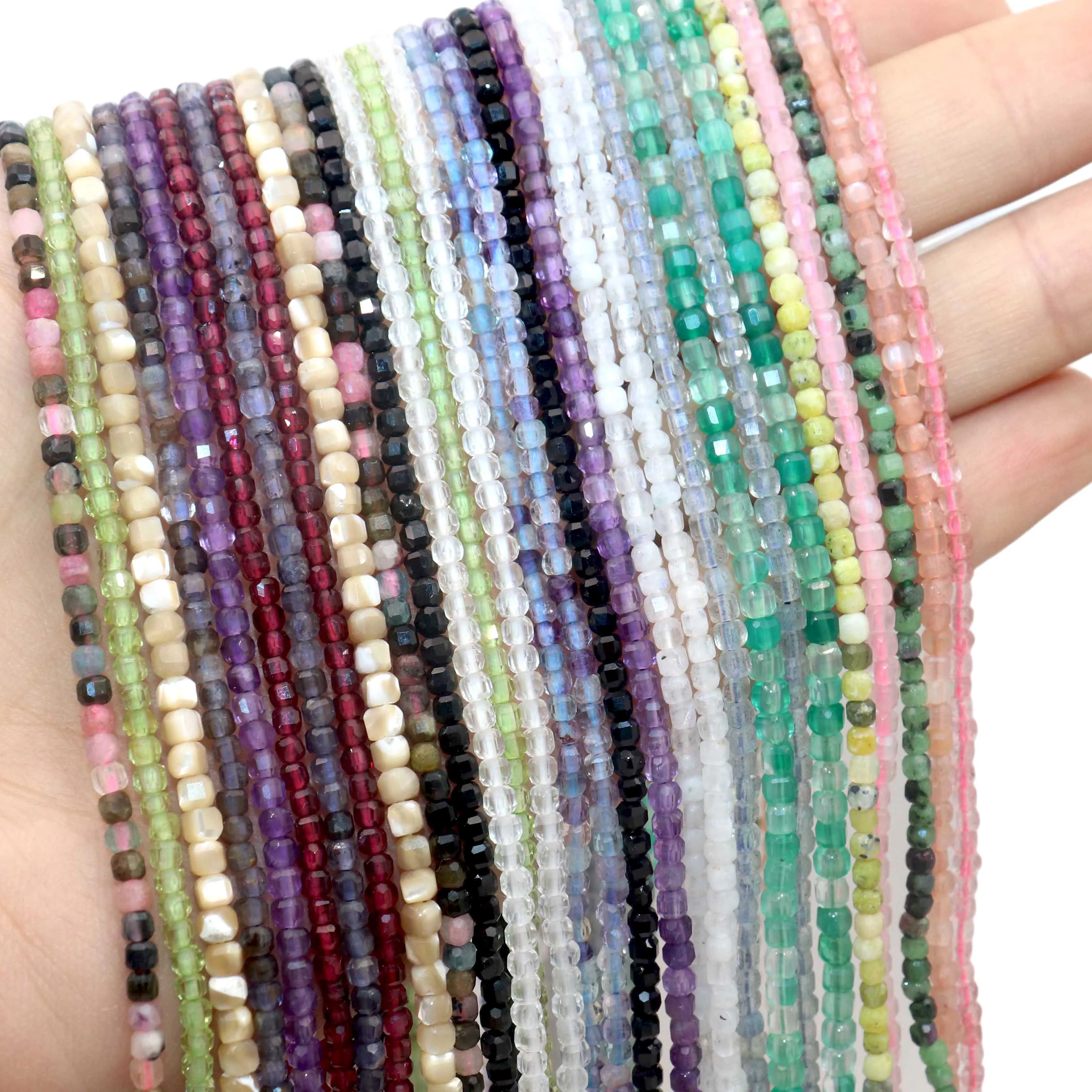 2-3 мм натуральный камень квадратный гранат агат кварц кристалл ракушка турмалин