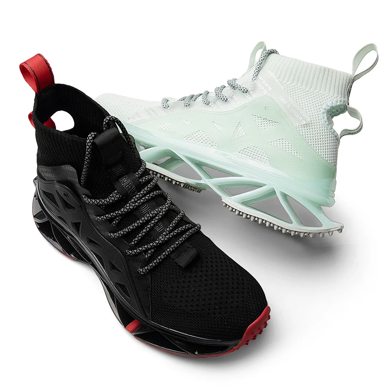 

High Top Running Shoes for Men Breathable Blade Sneakers Antiskid Damping Outsole Athletic Sport Shoes Training Run Shoes