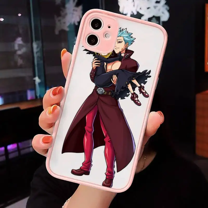 

seven deadly sins Phone Case Pink matte transparent For iPhone 7 8 x xs xr 11 12 pro plus max mini Clear Funda