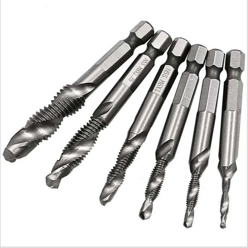 Сверла M3/M4/M5/M6/M8/M10 сверла из стали HSS с шестигранным хвостовиком 1/4 дюйма 1 шт. |
