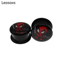leosoxs 2pcs new hot selling cartoon character ear expander acrylic ear expander 4mm 25mm exquisite piercing jewelry