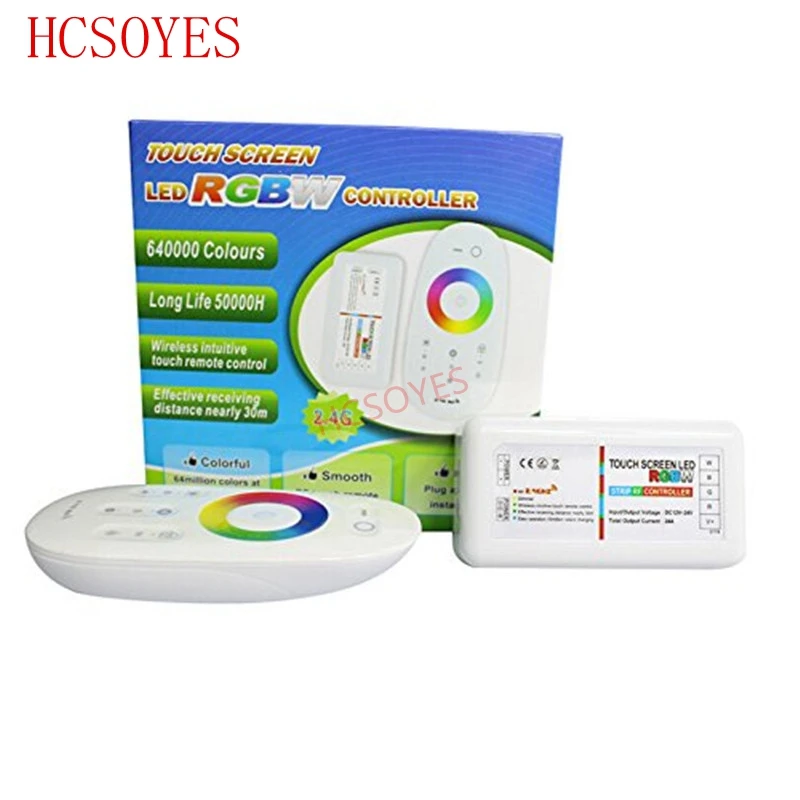 Светодиодный контроллер с сенсорным экраном RGB RGBW 2,4G, беспроводной DC12-24V с сенсорным РЧ-управлением для RGB/RGBW светодиодной ленты 18A, пульт дистанционного управления