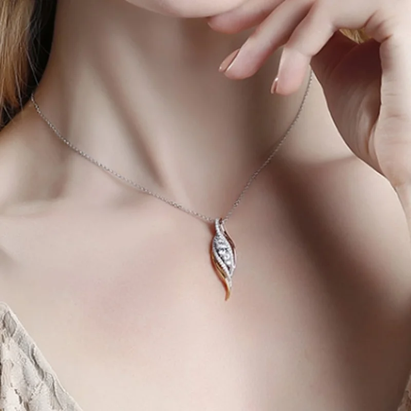 

New Fashion White Zircon Irregular Shape Ladies Necklace Anniversary Valentine's Day Gift Light Luxury Jewelry Wholesale
