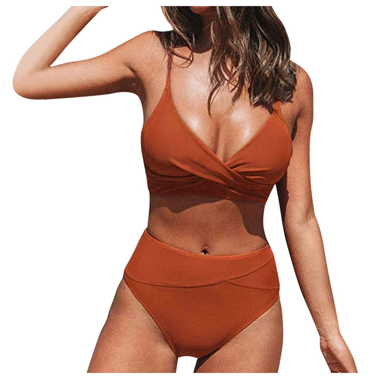 summer women sexy Swimmear Two-Piece Suits Beachwear girl Sexy Red Cross High Waist V Neck female Bikini Sets beachwear suits | Спорт и