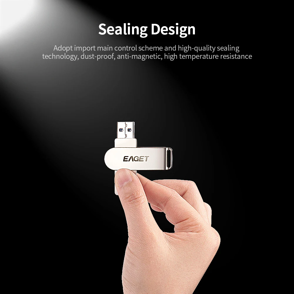 EAGET USB флеш накопитель 32 Гб 64 128 металлический U диск USB3.0 Портативный
