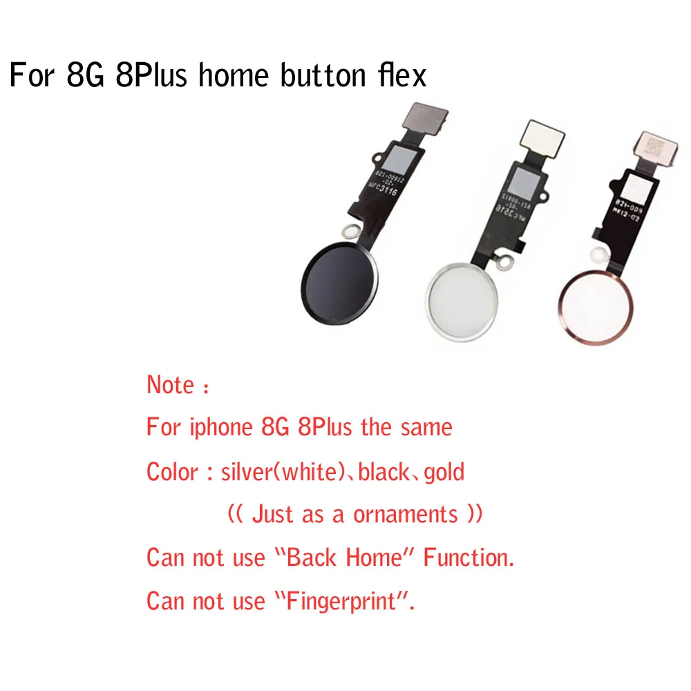 Кнопка Home с гибким кабелем 100 шт./лот для iPhone 5S 6g 6 6s plus 7g 7 8 8g Plus кнопка гибкая сборка