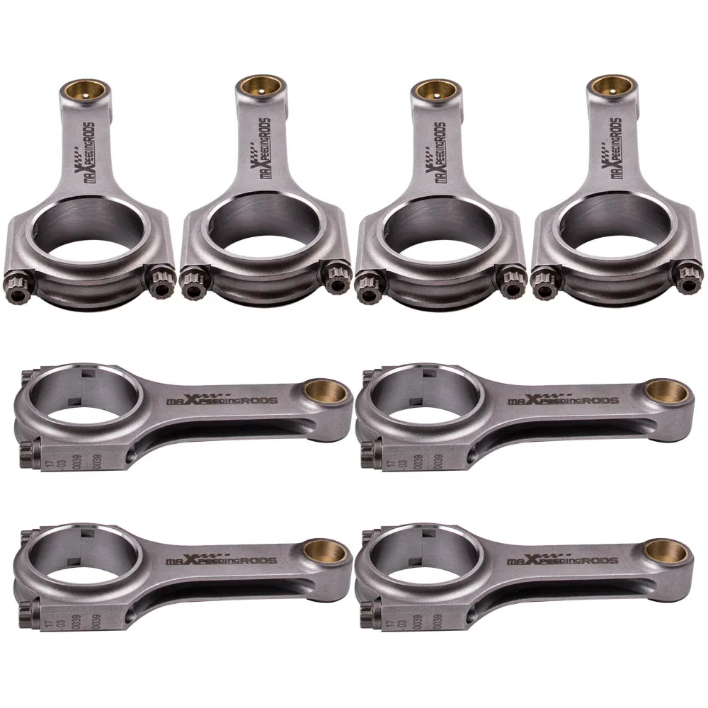 8Pcs Connecting Rods For BMW M60 M60B40 4.0L M62 4.4L 143mm ARP 2000 Bolts Steel Forged EN24 TUV Balanced Crankshaft |