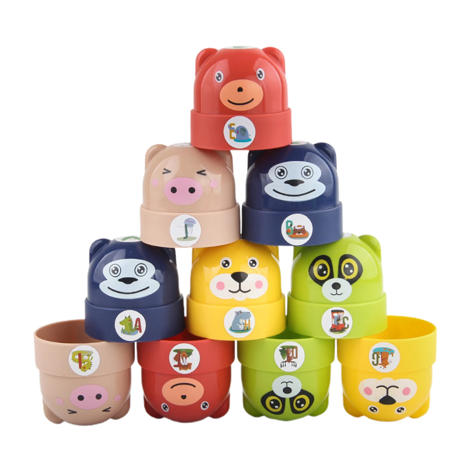 

Kids Stacking Cups Toy Bath Toys Educational Puzzles For Toddlers Alphabet Animals Educational Logic Toys Interactive Game