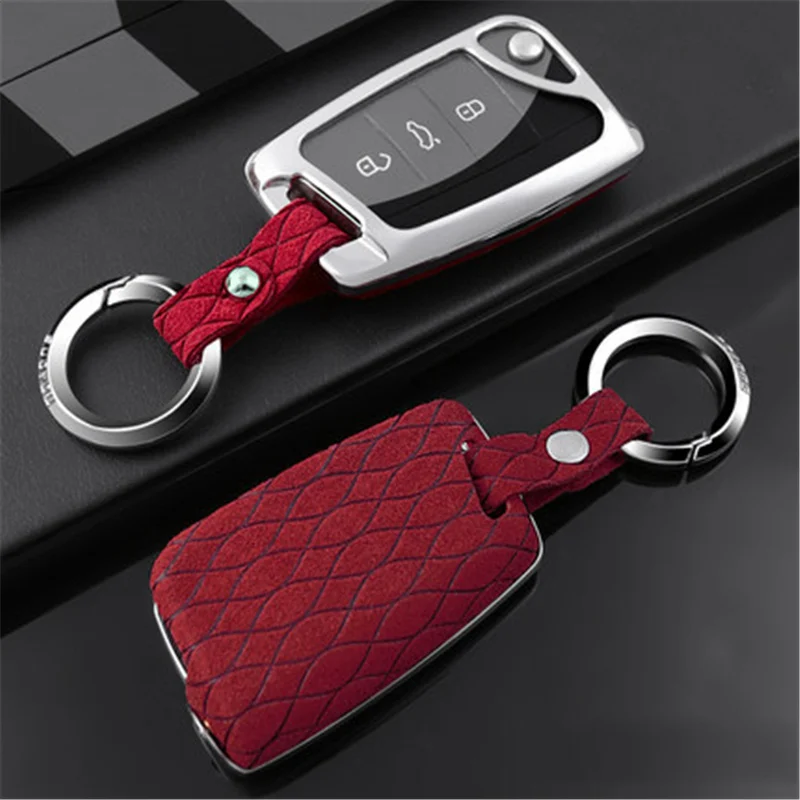 

Flip fur car key case key cover for VW Bora Jetta POLO Passat Skoda octevia A5 Fabia seat Leon Golf-7 Tiguan-L Gte accessories