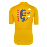 breathable cartoon cute pattern cycling jersey dinosaur open mouth bike jersey set short sleeve