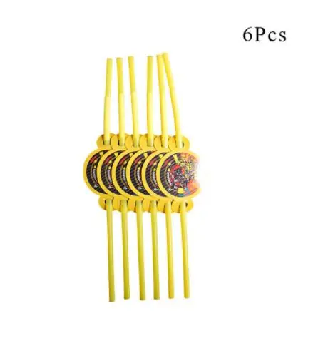 straw 6pcs Bumblebee Optimus Prime преображение бумажные стаканчики тарелки шары для детей Дети День рождения украшения поставки - Цвет: straw 6pcs
