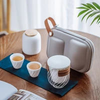 ceramic portable travel tea set teapot gaiwan teacup office quick brewing tea set one pot three cups one storage tank