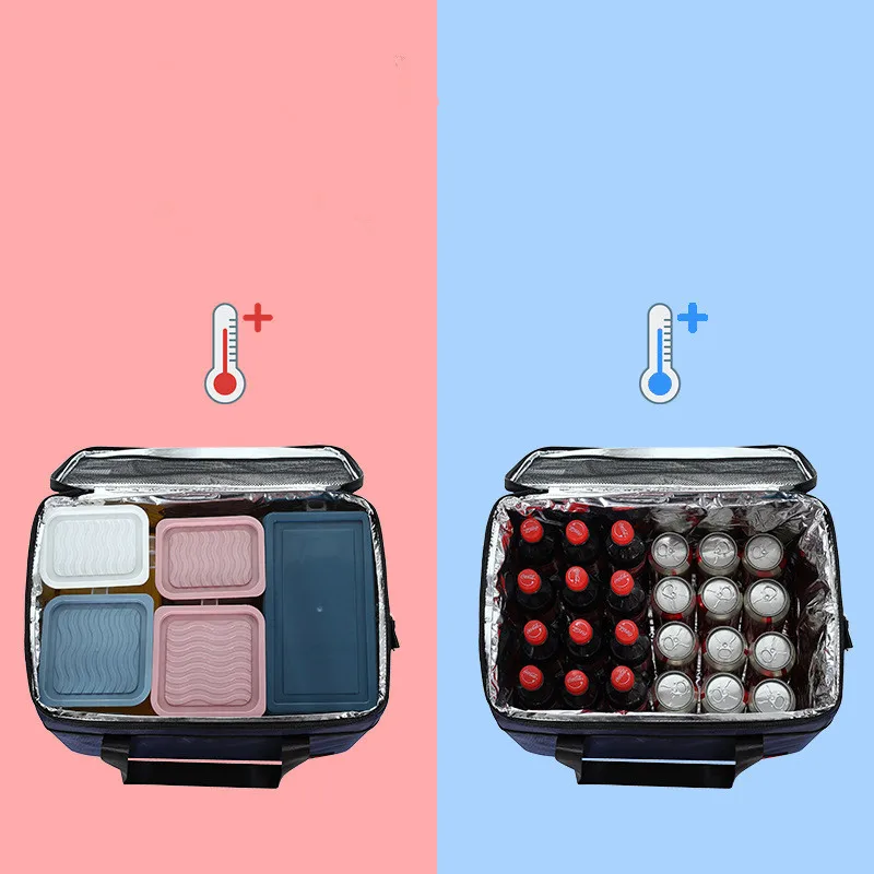 

3Sizes Picnic Bag Large Insulated Cooler Bag Meal Container Lunch Bag Big Capacity Oxford Cloth Waterproof Ice Pack with Strap