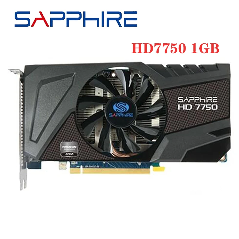 Б/у SAPPHIRE Radeon HD 7750 1 ГБ видеокарты GPU для AMD HD7750 GDDR5 видеоэкран карты настольный