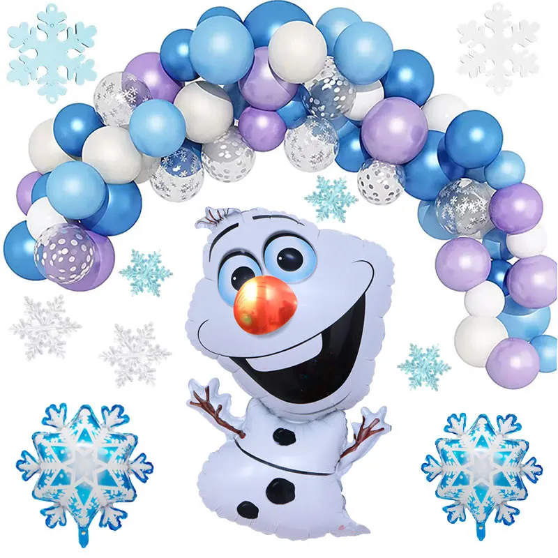 

Disney Olaf Frozen Princess Birthday Party Foil Balloons Helium Balloons Digital Snowflake For Baby Shower Decoration Supplies
