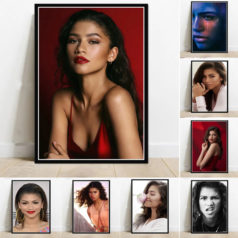 Жендайя Актриса Кино Звезда Сексуальная Девушка Эйфория Настенное Искусство Плакаты Печати на Холсте Картина для Украшения Гостиной Спальни
