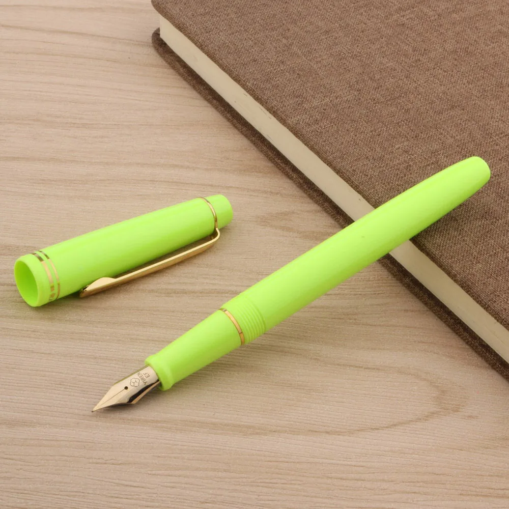 Классическая пластиковая флуоресцентная зеленая Золотая деловая ручка EF