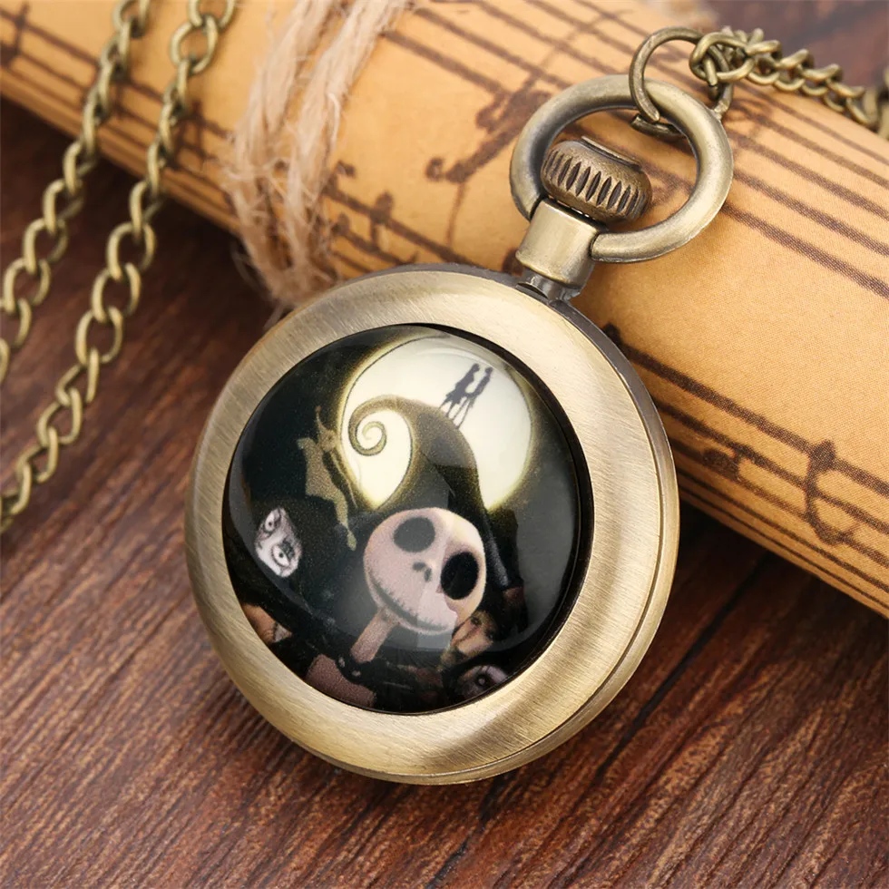 Джек Скеллингтон Кошмар перед рождественской темой карманные часы для мальчика