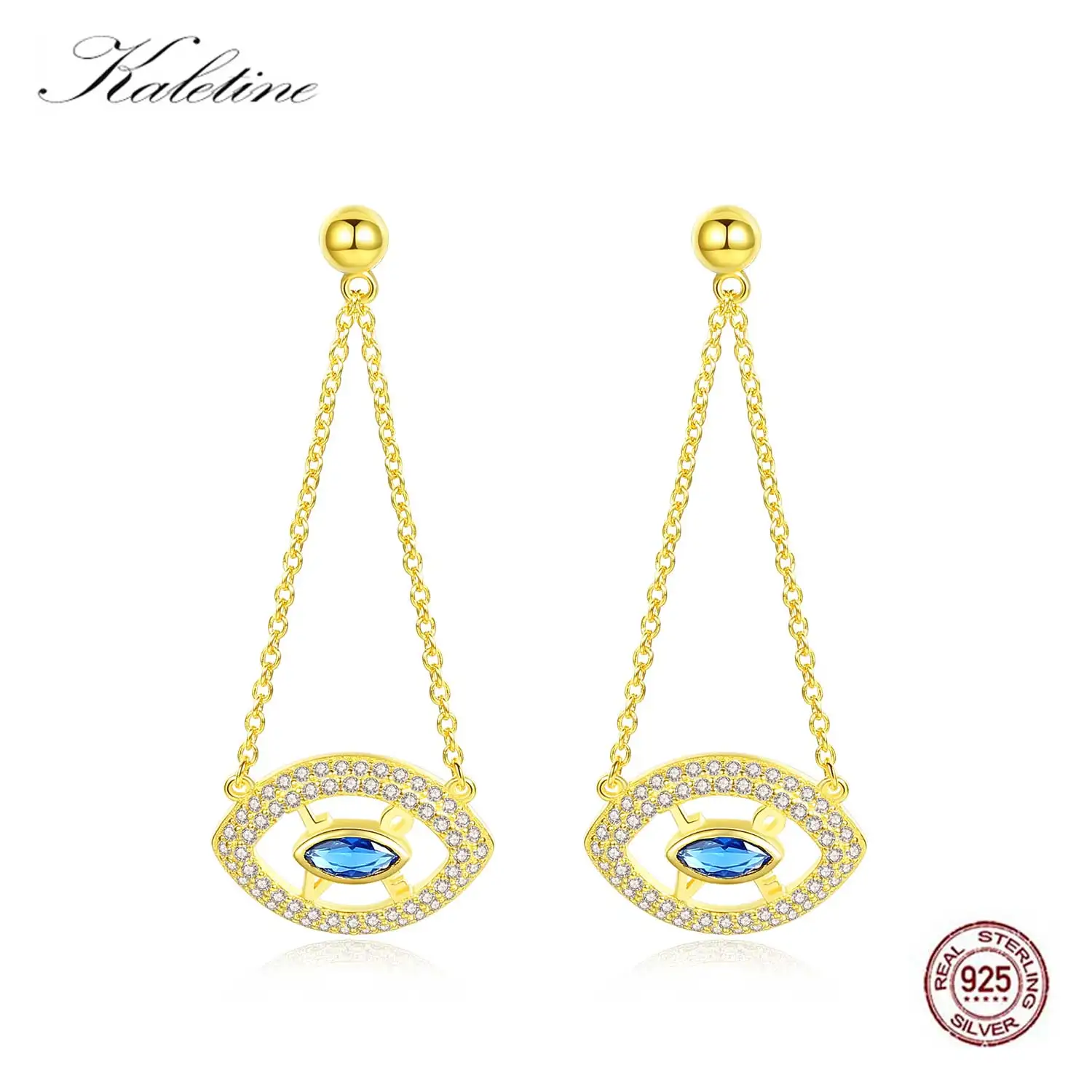 Женские серьги подвески из серебра 925 пробы с голубым камнем|Серьги-подвески| |